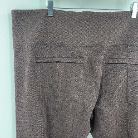 Athleta 3X Delancy Herringbone Tight Brown 0216 Leggings Brown Pockets Plus Size - Picture 4 of 10